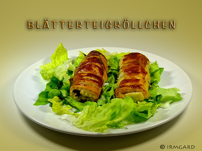 Gefüllte Blätterteigröllchen Rezept