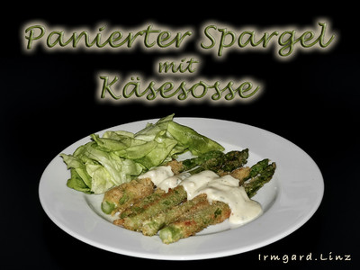 Panierter Spargel mit Käsesosse Rezept