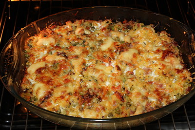 Nudelauflauf mit Gemüse und Schinken Rezept