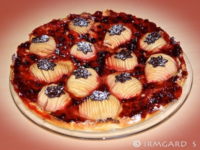 Birnen-Tarte mit Vanillepudding  Rezept