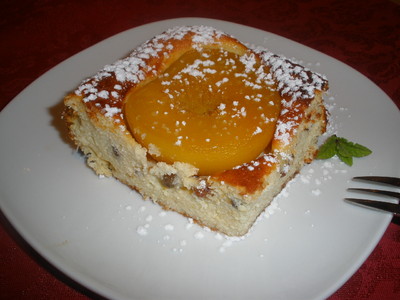 Kokos - Topfenauflauf mit Pfirsich Rezept