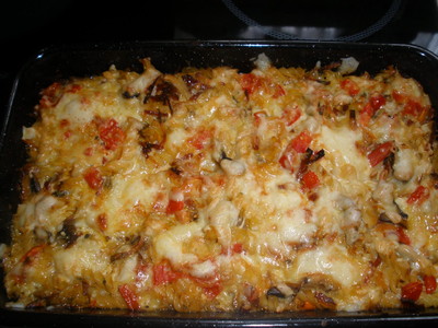 Überbackene Wurst - Gemüsenudeln Rezept